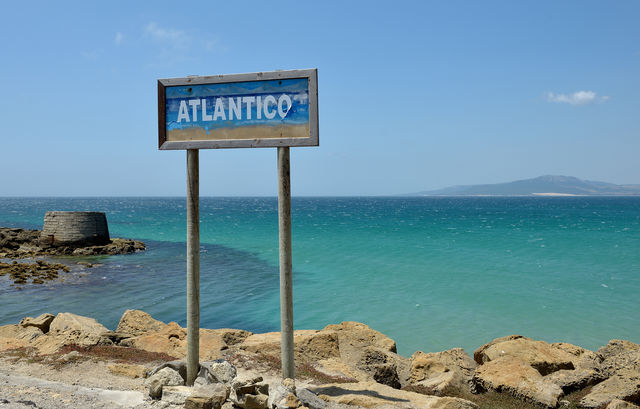 Strand Tarifa Andalusië Atlantico bord