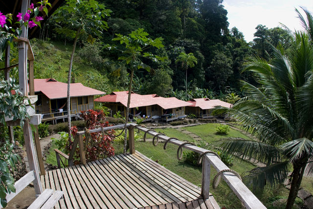 Rondreis Colombia Choco Nuqui El Cantil Ecolodge overzicht over de cabanas met kamers