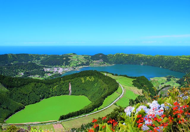 Portugal Azoren Sao Miguel meer Santiago